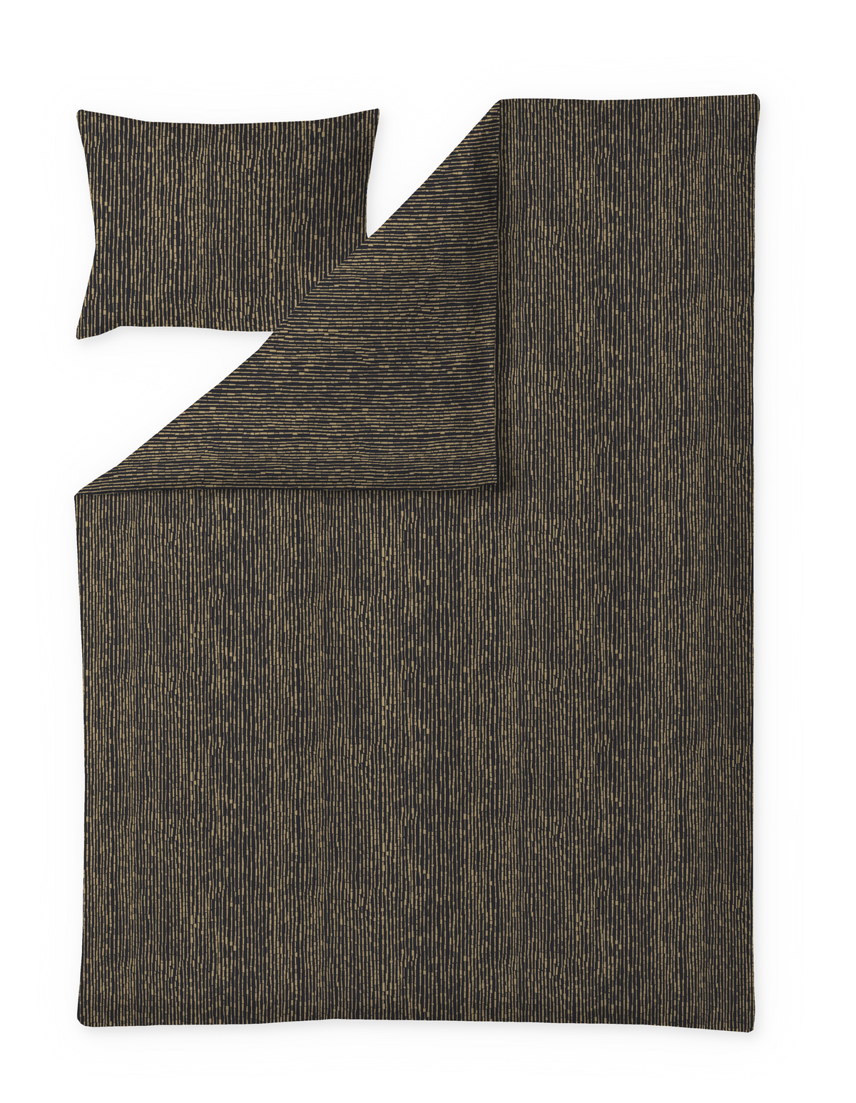 60712-5030-03-06; Finlayson Korte Satiinipussilakanasetti Musta / Kulta / 150x210 + 50x60 cm