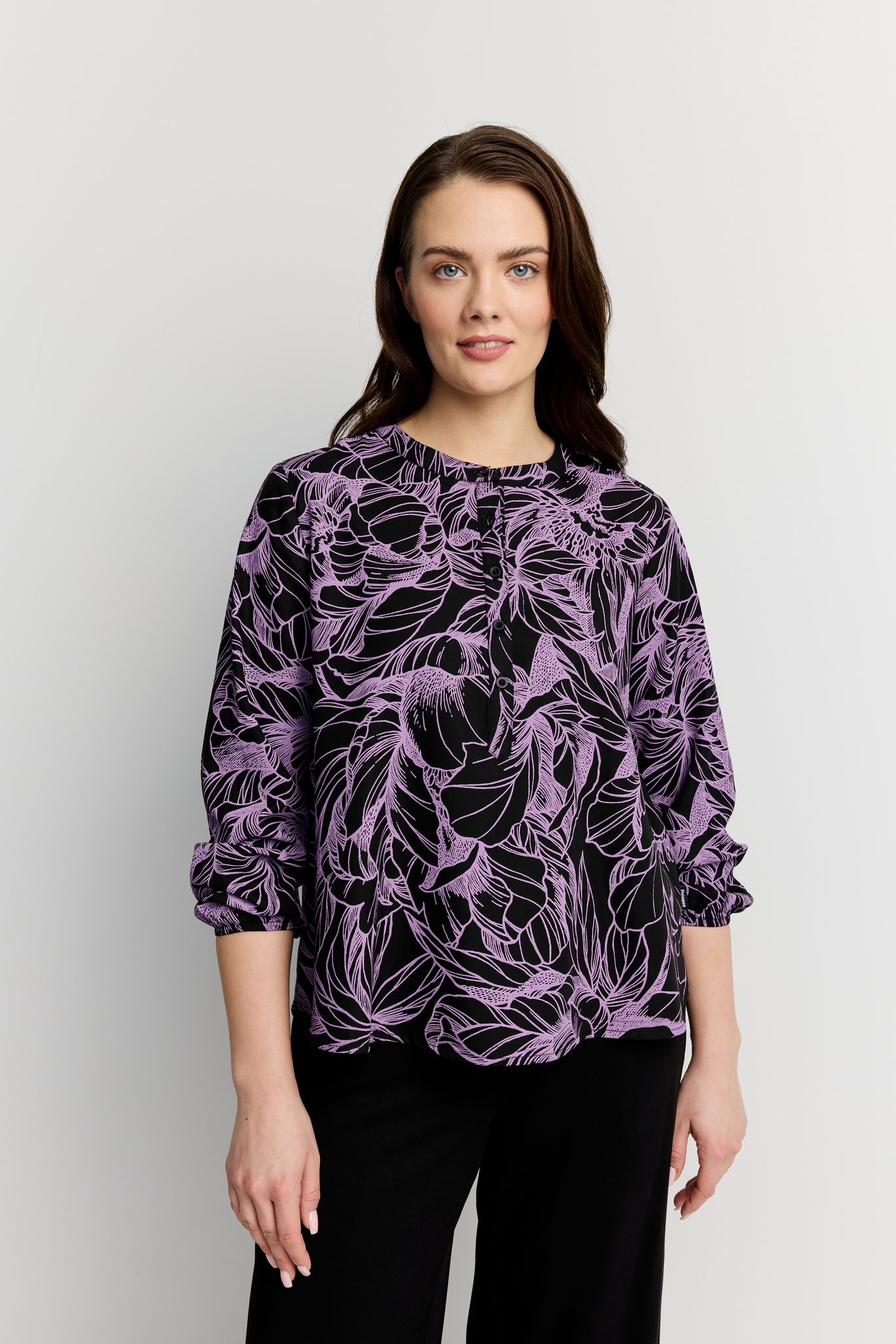 FW60001-941-XXL; Finlayson Pioni Pusero Musta / Malva / XXL