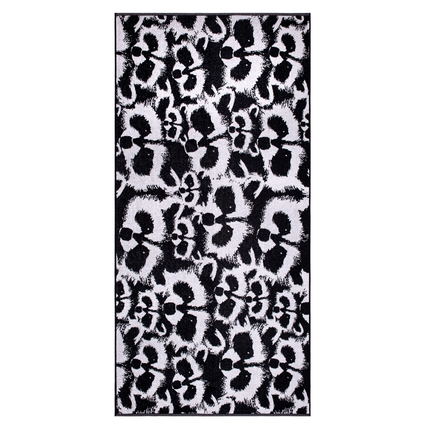 70556-4682-01-06; Finlayson Pesue pyyhe Musta / Valkoinen / 90x180 cm