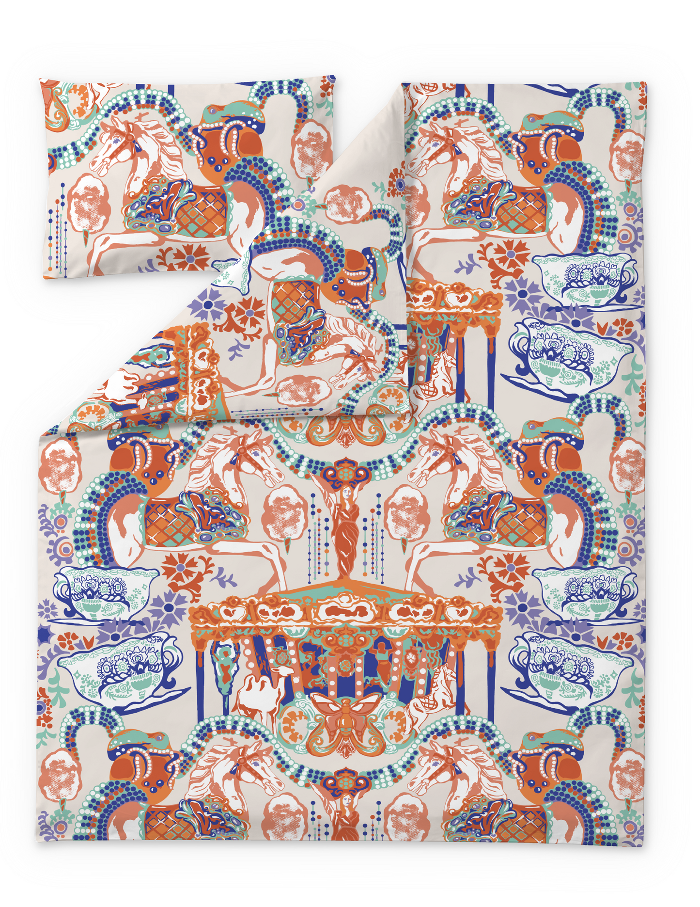 109209-8000; Finlayson Fanfaari Childrens Bedset Monivärinen / 120x160 + 40x60 cm 