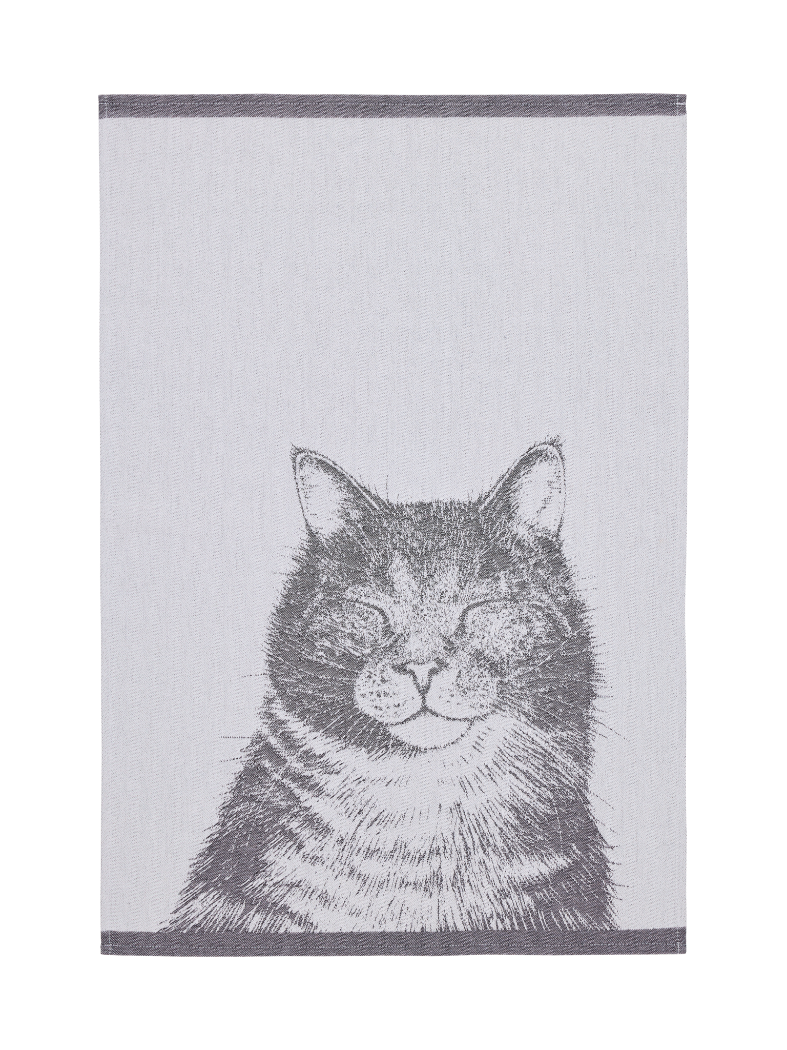 70940-5393-01-10; Finlayson Kissa Keittiöpyyhe Musta / Valkoinen / 50x70 cm 