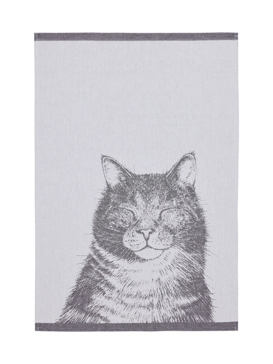 70940-5393-01-10; Finlayson Kissa Keittiöpyyhe Musta / Valkoinen / 50x70 cm 