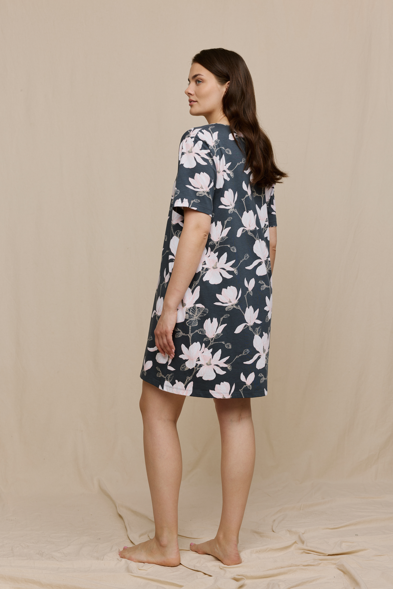 FW15005-998-XS_2; Finlayson Magnolia Yöpaita Mustavalkoinen / XS 