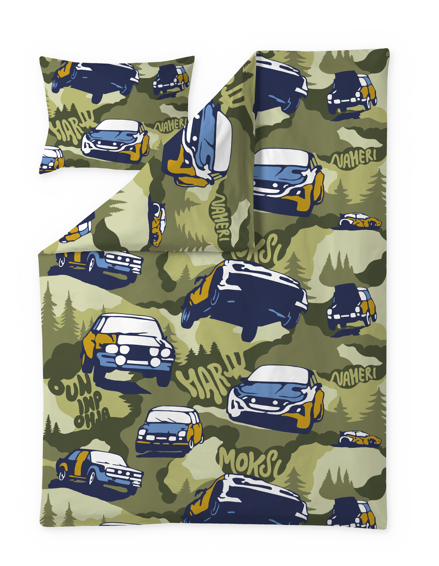 109398-7303; Finlayson Ralli Bedset Vihreä / 150x210 cm 