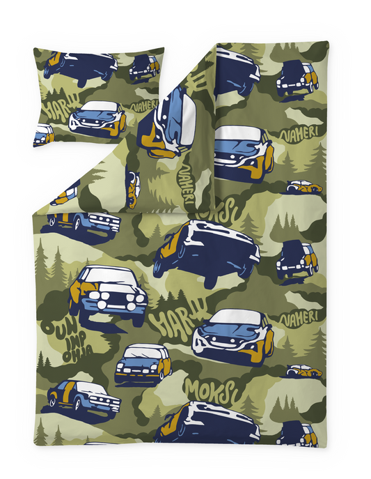 109398-7303; Finlayson Ralli Bedset Vihreä / 150x210 cm 