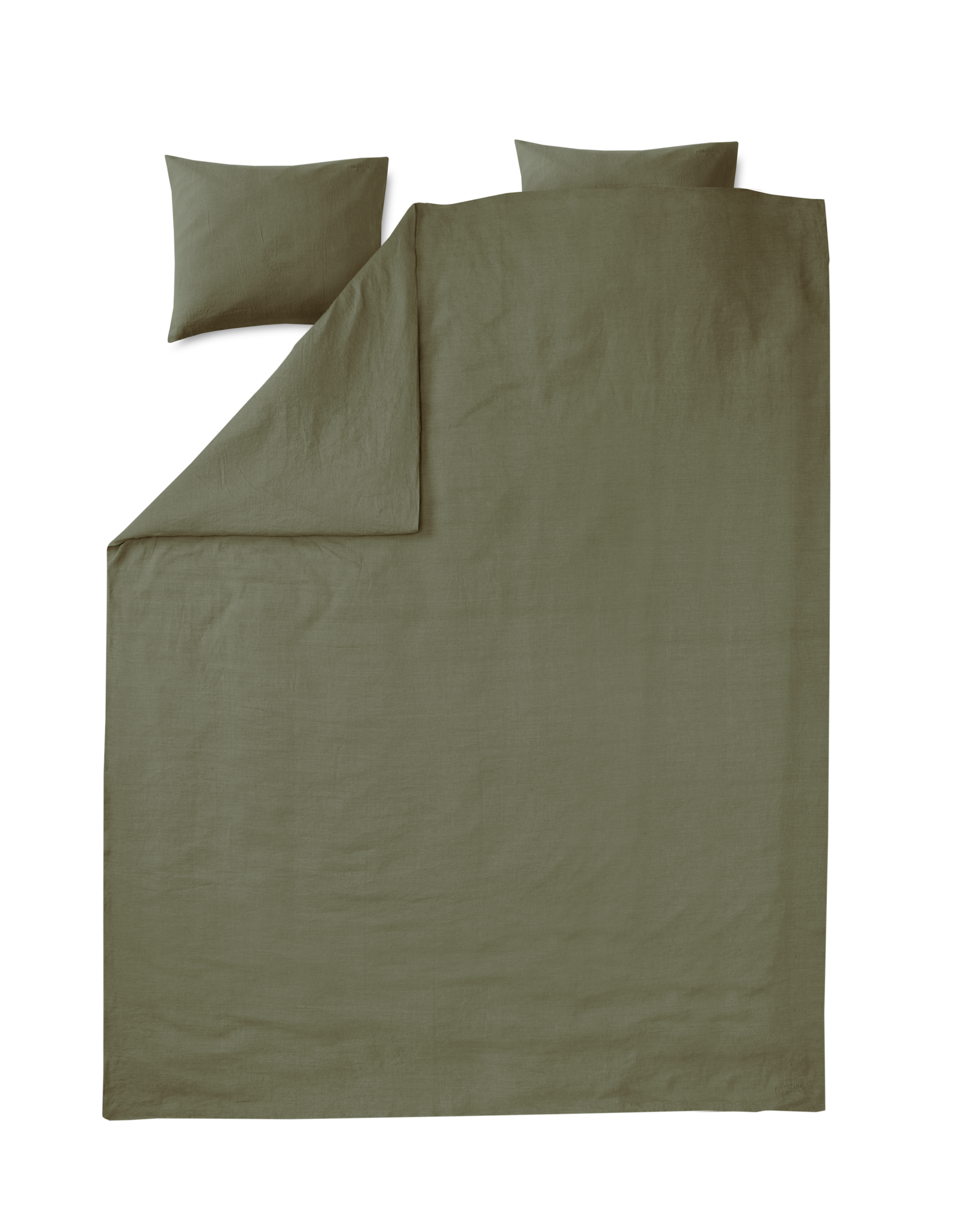 60765-0200-08-05; Finlayson Lino Parivuoteen pellavapussilakanasetti Jäkälänvihreä / 240x210 + 50x60 cm 