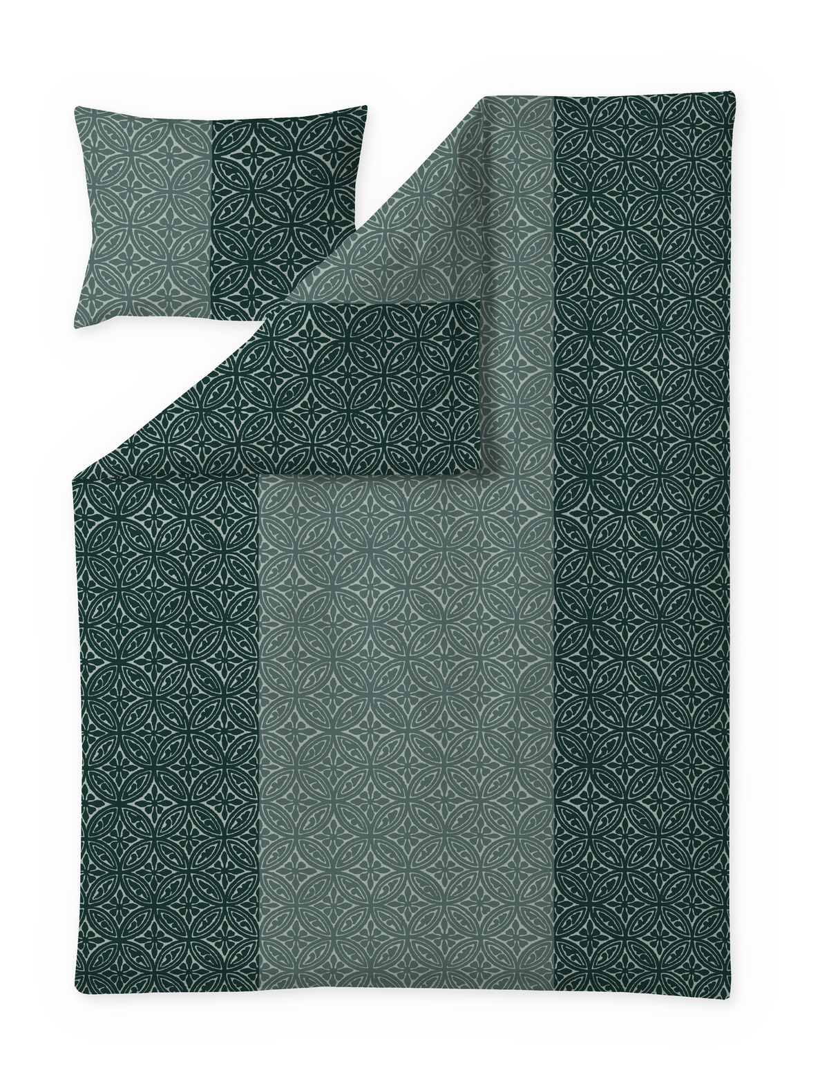 60712-4594-02-06; Finlayson Elektra Satiinipussilakanasetti Vihreä / 150x210 + 50x60 cm 