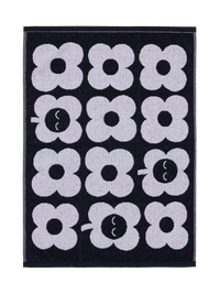 70563-5497-01-12; Finlayson Kukka Käsipyyhe Musta / Valkoinen / 50x70 cm 