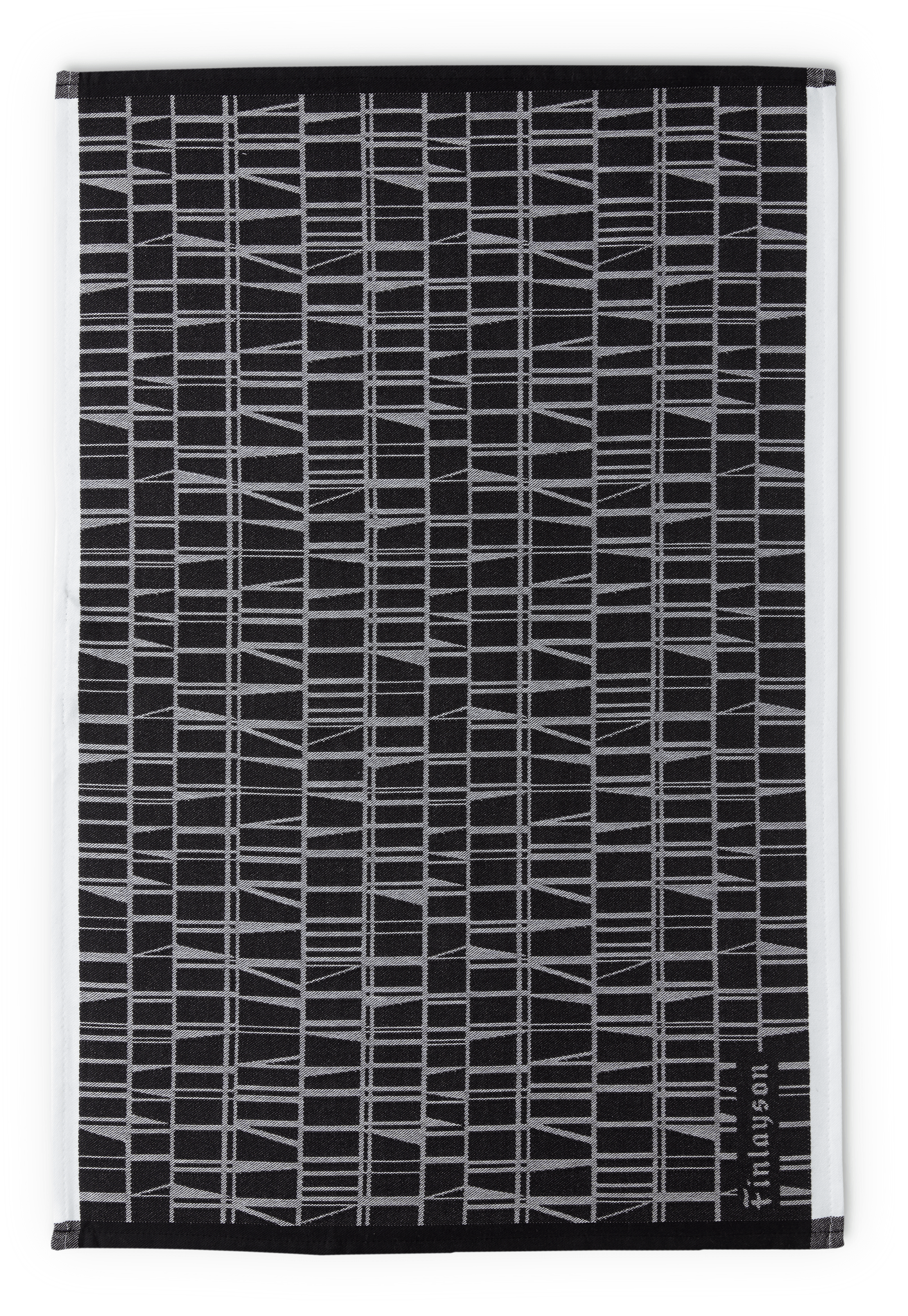 70910-3435-01-10; Finlayson Coronna keittiöpyyhe 2kpl Musta / Valkoinen / 50x70 cm