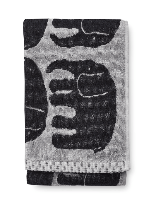 70563-4547-06-12; Finlayson FI Elefantti pyyhe Musta / Harmaa / 50x70 cm