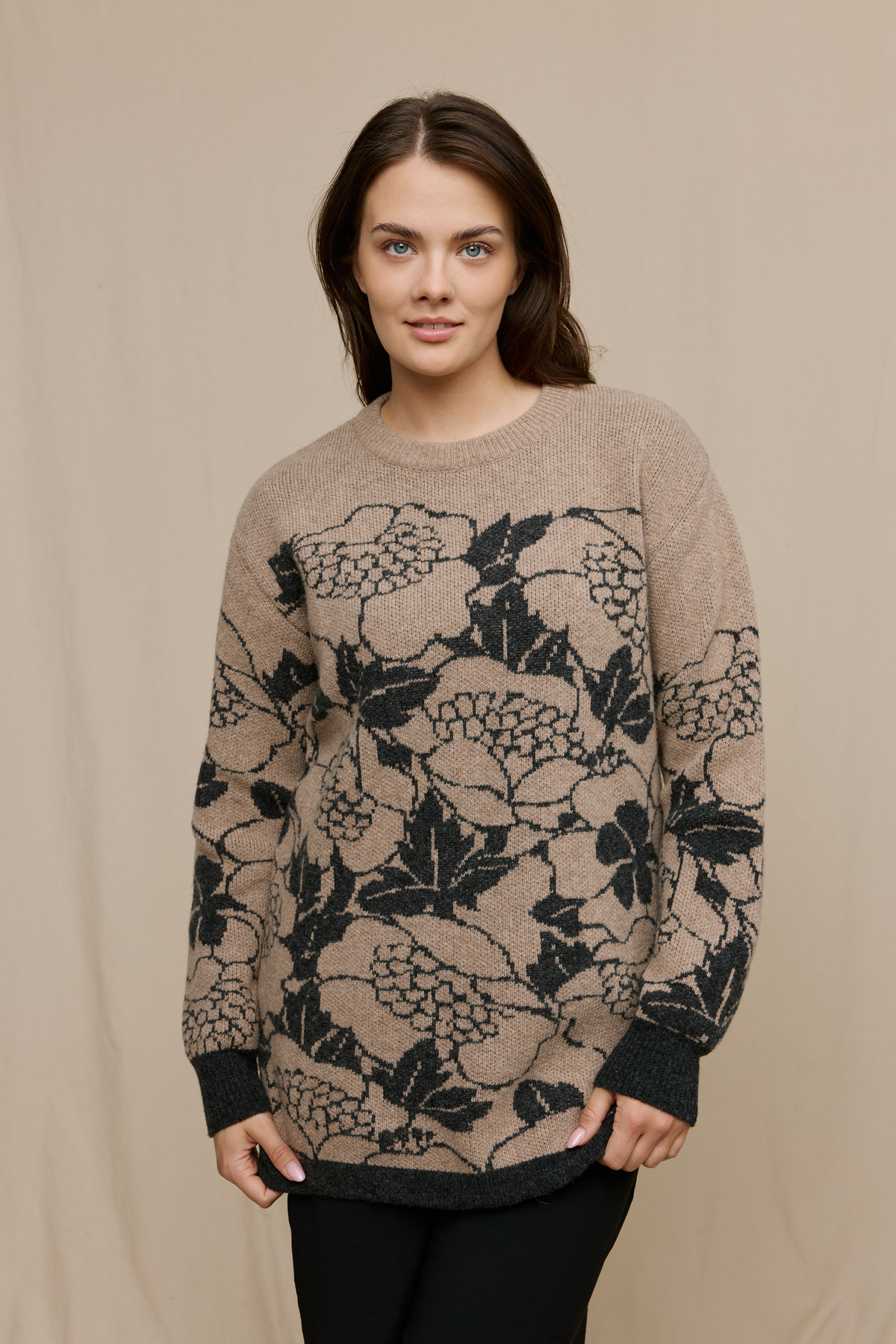 FW51006-198-XL; Finlayson Annukka Neule Beige / Harmaa / XL 