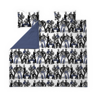 60692-4864-01-05; Finlayson Blue Squad Parivuoteen satiinipussilakanasetti Musta / Sininen / 240x210 + 50x60 cm 