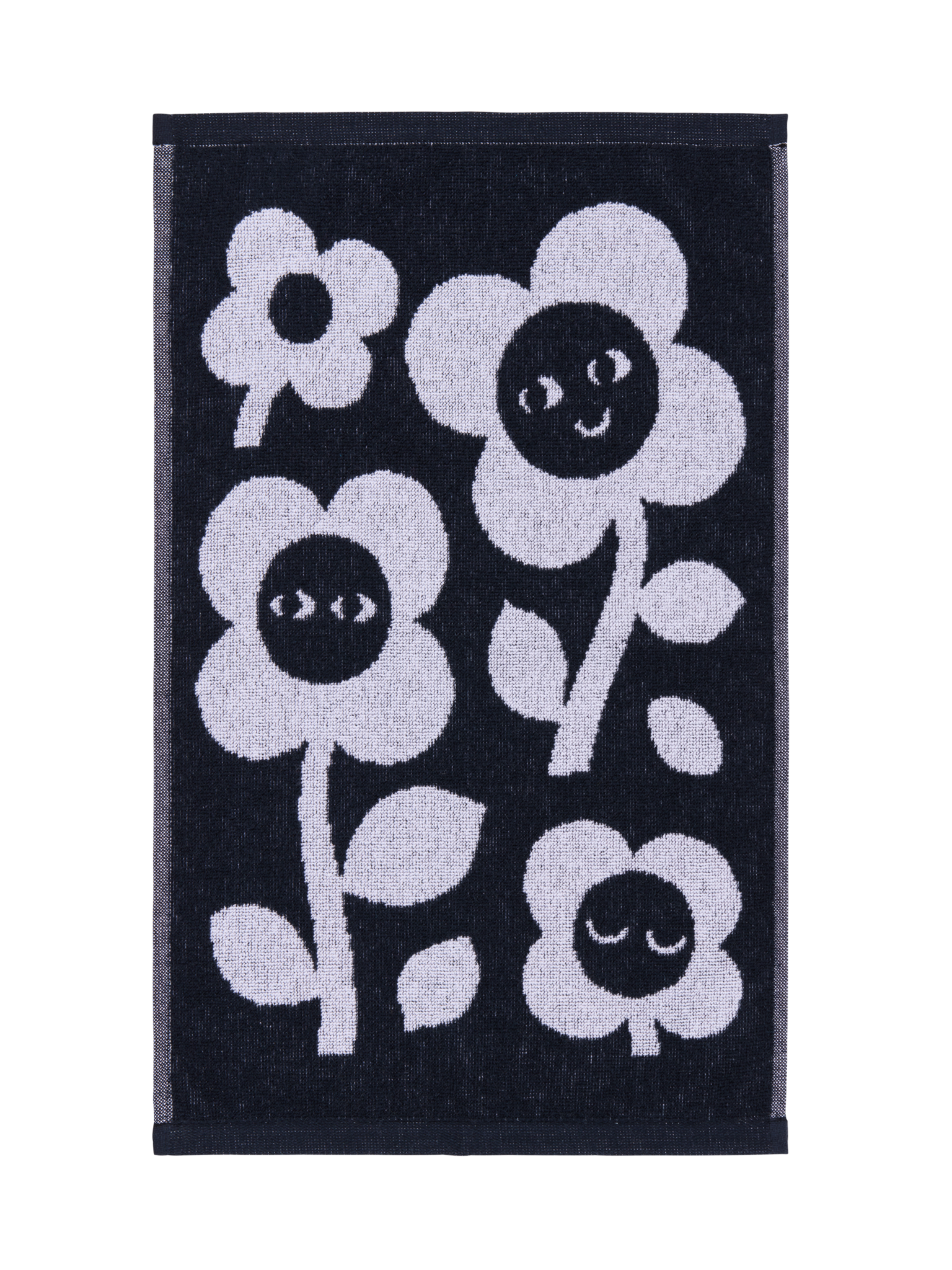 70562-5496-01-12; Finlayson Riemu Käsipyyhe Musta / Valkoinen / 30x50 cm 