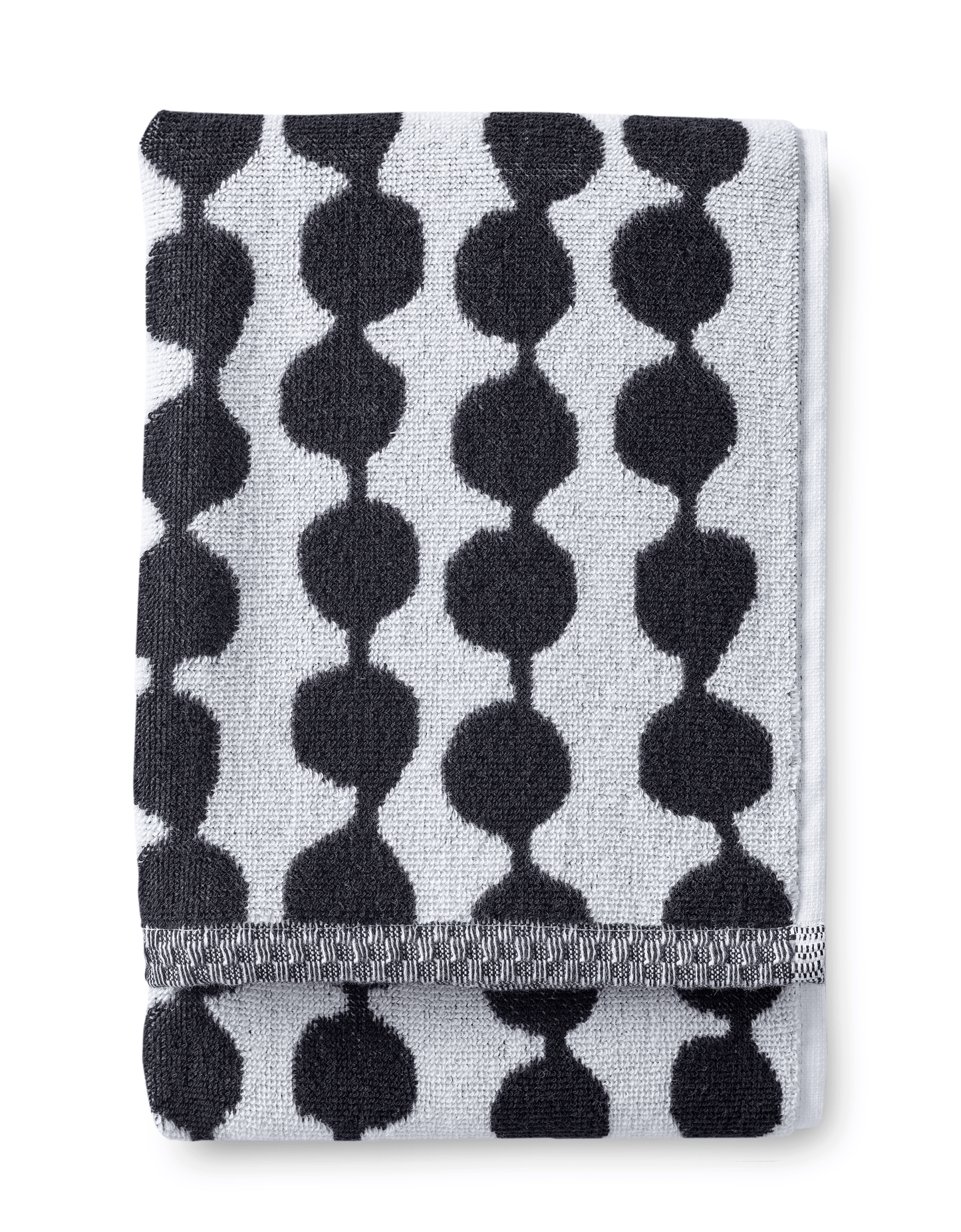 70073-4654-01-12; Finlayson Pampula pyyhe Musta / Valkoinen / 50x70 cm
