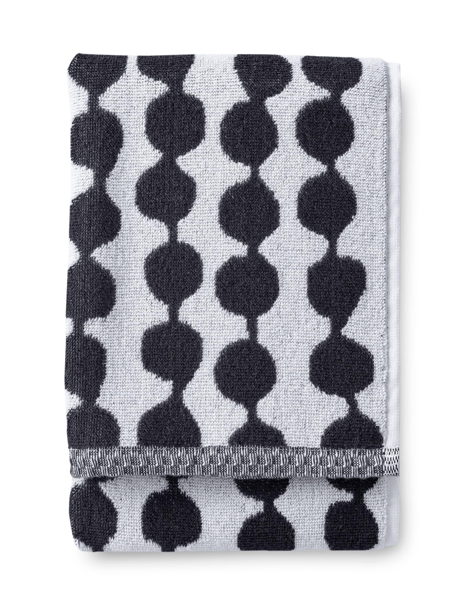 70073-4654-01-12; Finlayson Pampula pyyhe Musta / Valkoinen / 50x70 cm