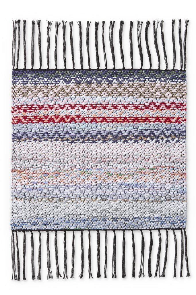 Finlayson - Kierrätetty Räsypala kierrätetty räsymatto Musta / Multi / 45x45 cm
