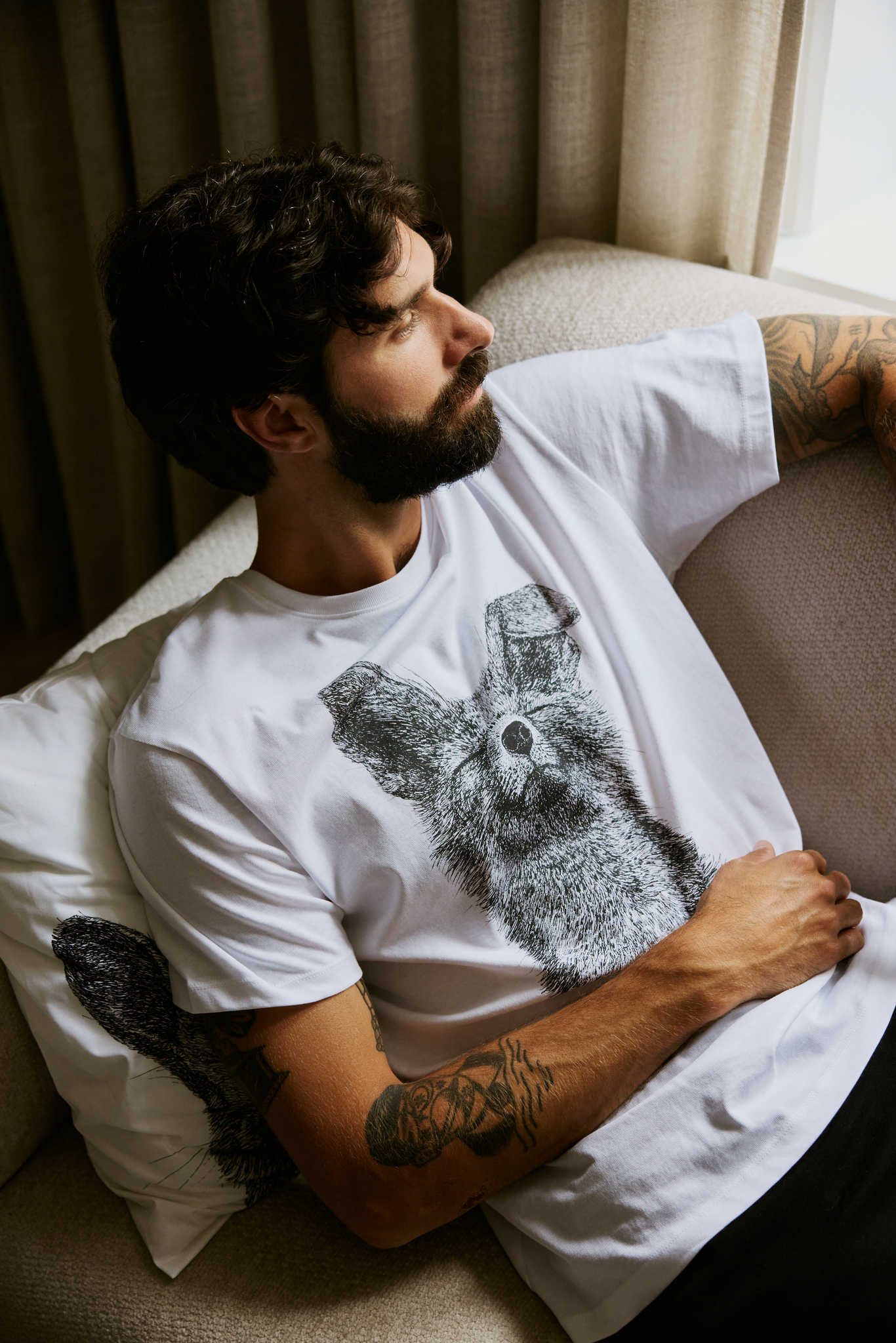 FM10004-991-XXL_6; Finlayson Kettu Pyjama Mustavalkoinen / XXL 
