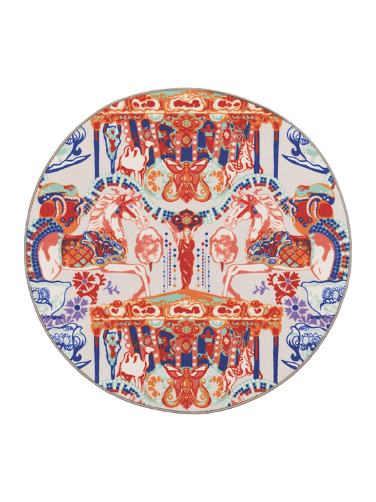 109222-8000; Finlayson Fanfaari Round Rug Monivärinen / Ø133 cm 