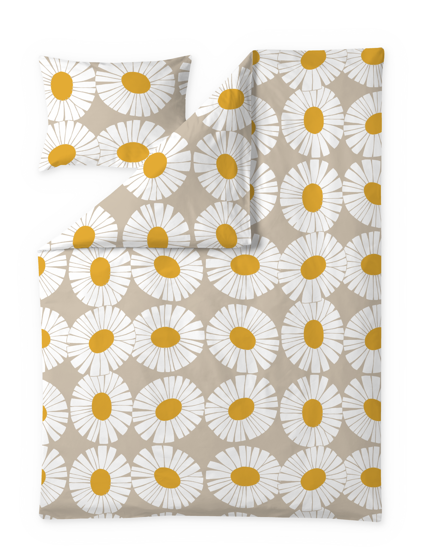 60652-5516-04-06; Finlayson Valo Pussilakanasetti Hiekka / Tummankeltainen / 150x210 + 50x60 cm 