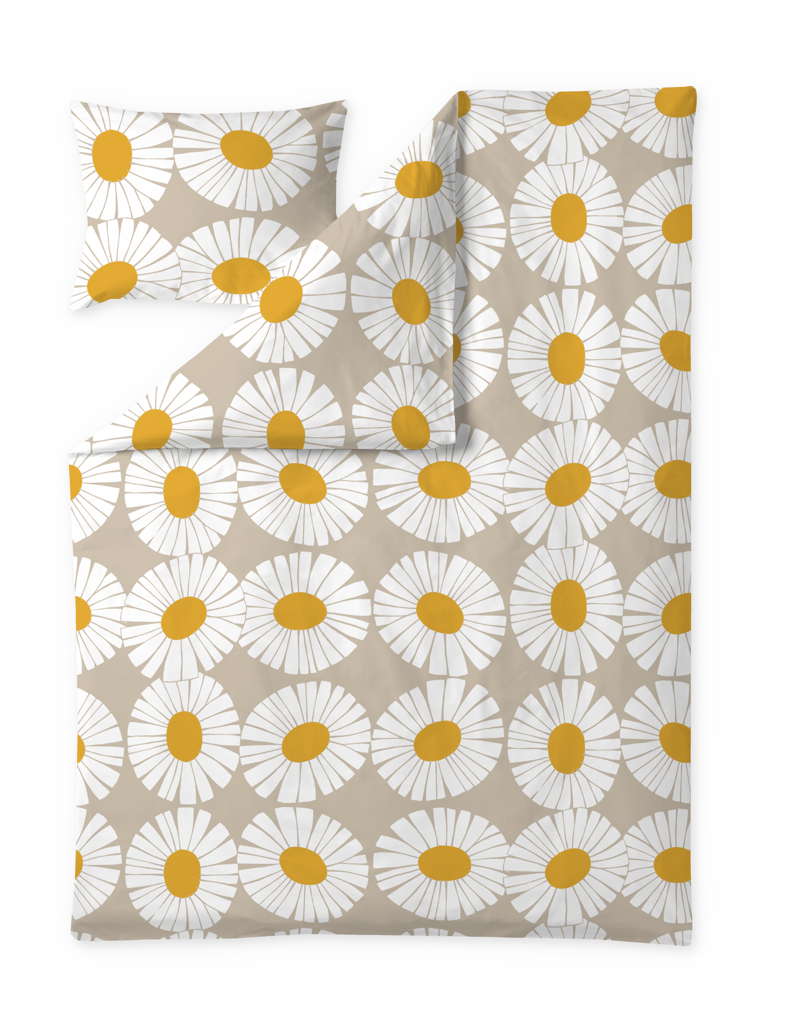 60652-5516-04-06; Finlayson Valo Pussilakanasetti Hiekka / Tummankeltainen / 150x210 + 50x60 cm 