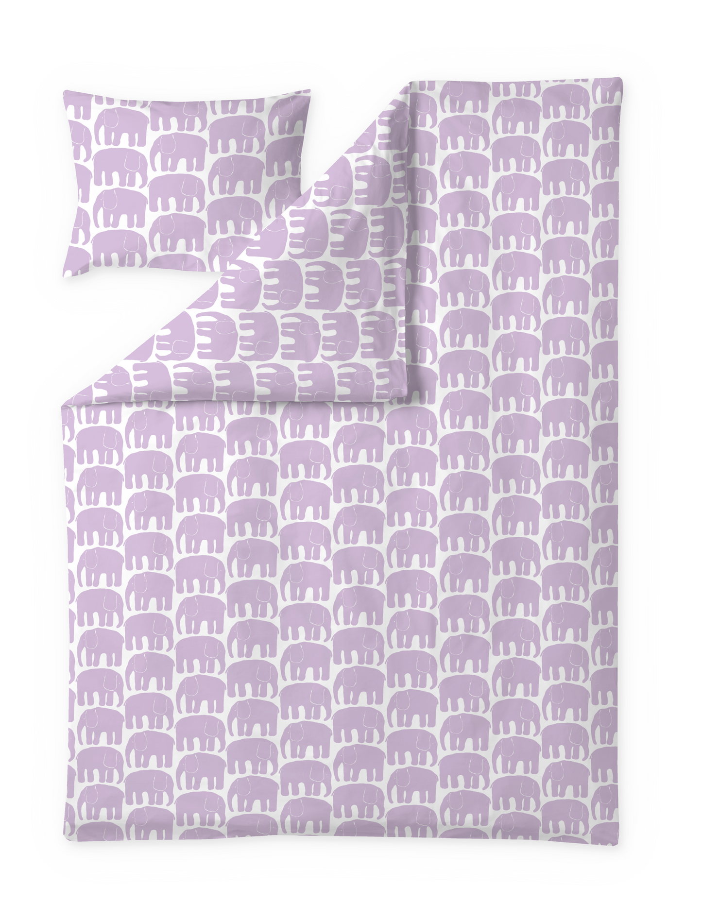 60652-4547-29-06; Finlayson Elefantti Pussilakanasetti Vaaleanliila / 150x210 + 50x60 cm 
