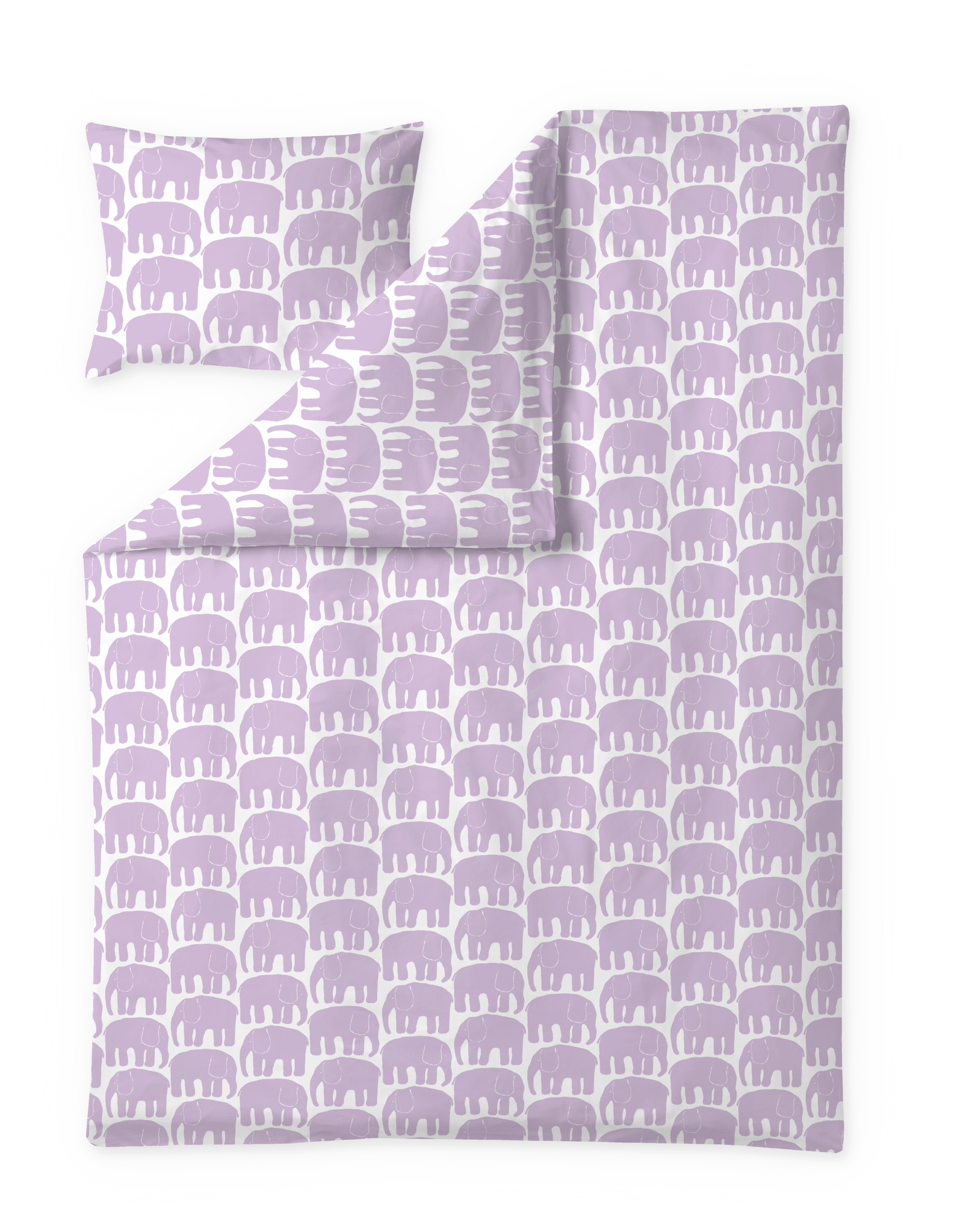 60652-4547-29-06; Finlayson Elefantti Pussilakanasetti Vaaleanliila / 150x210 + 50x60 cm 
