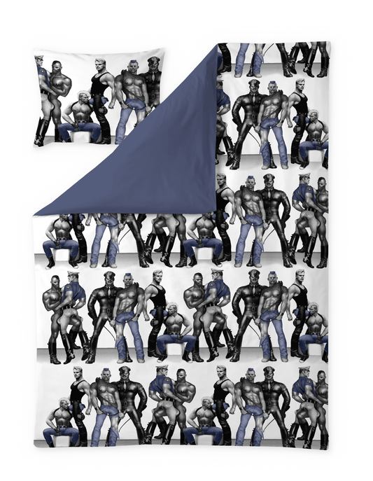 Finlayson Tom of Finland Blue Squad satiinipussilakanasetti