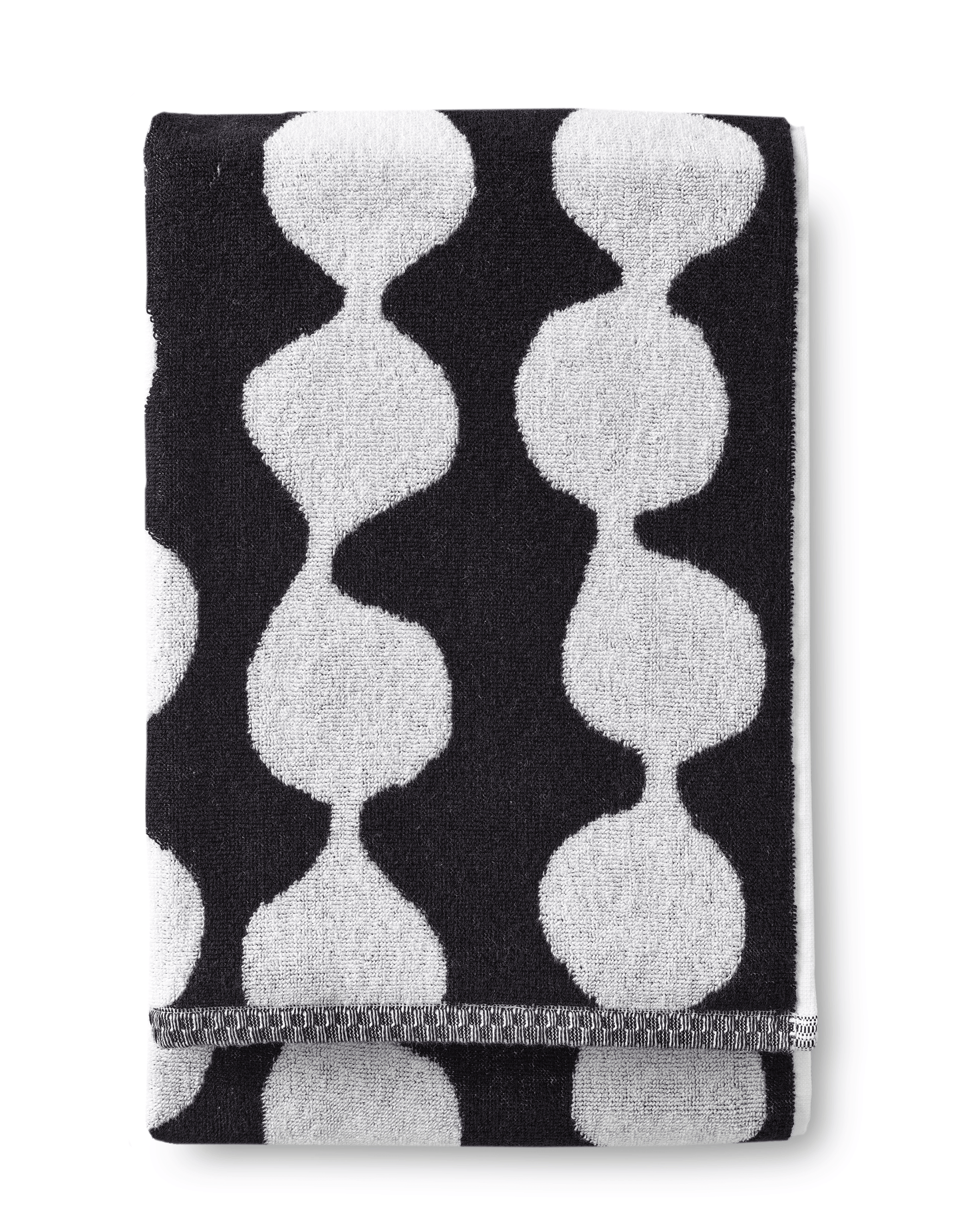 70074-4654-01-06; Finlayson Pampula pyyhe Musta / Valkoinen / 70x150 cm