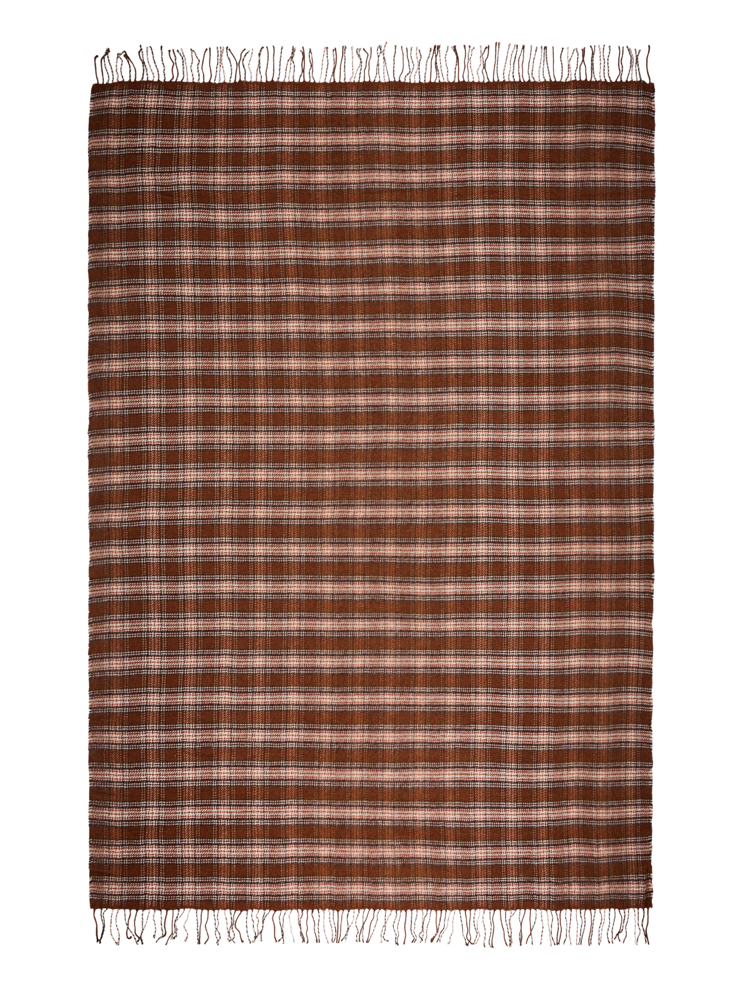 21993-1951-01-04_3; Finlayson Reino Torkkupeitto Ruskea / 130x170 cm 